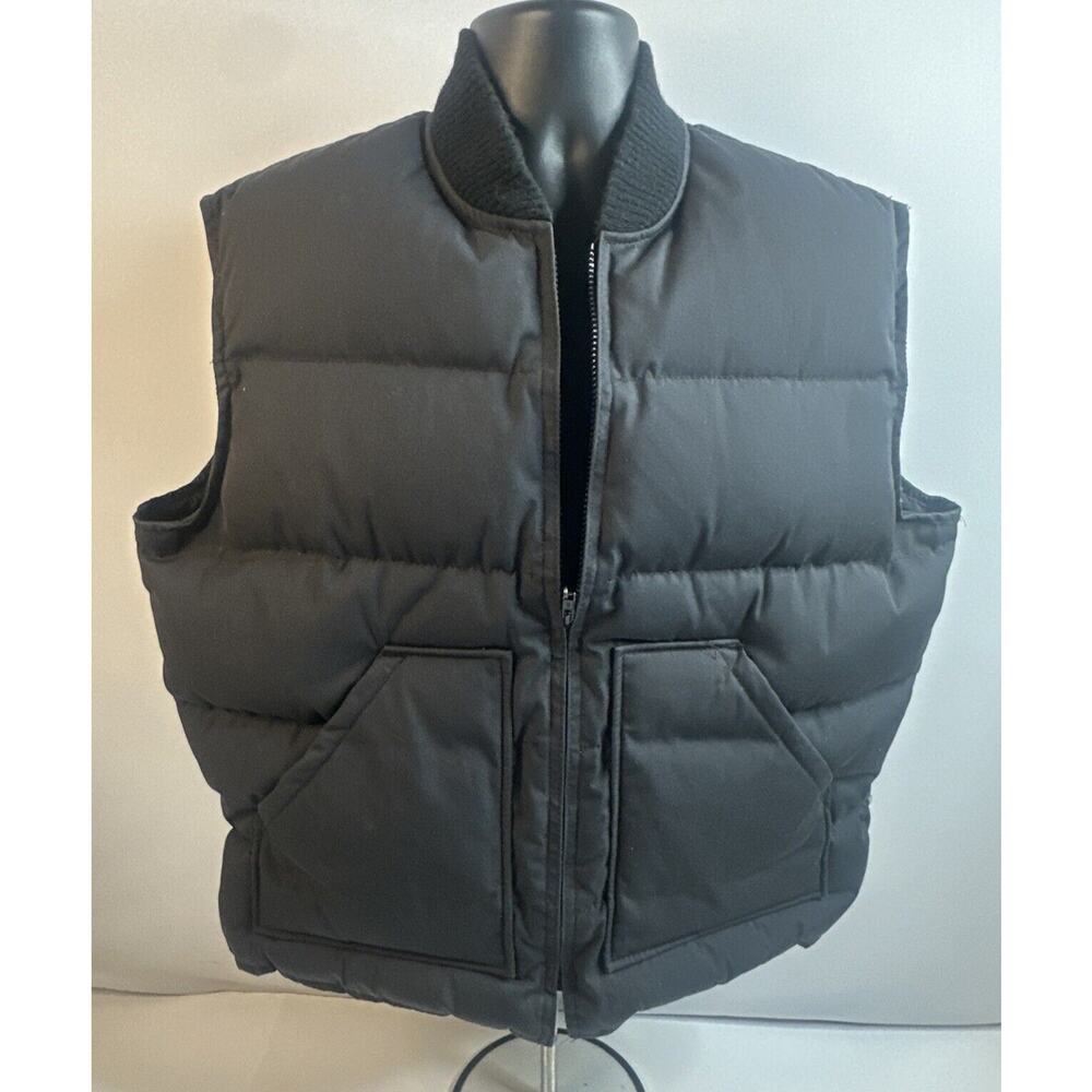 Vintage 80s Walls Blizzard-Pruf Insulated Outerwear Down Puffer Vest Black 46R
